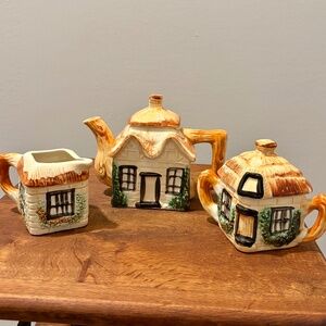 Charming 3-Piece Ceramic Tea Set - Stamped “Japan”